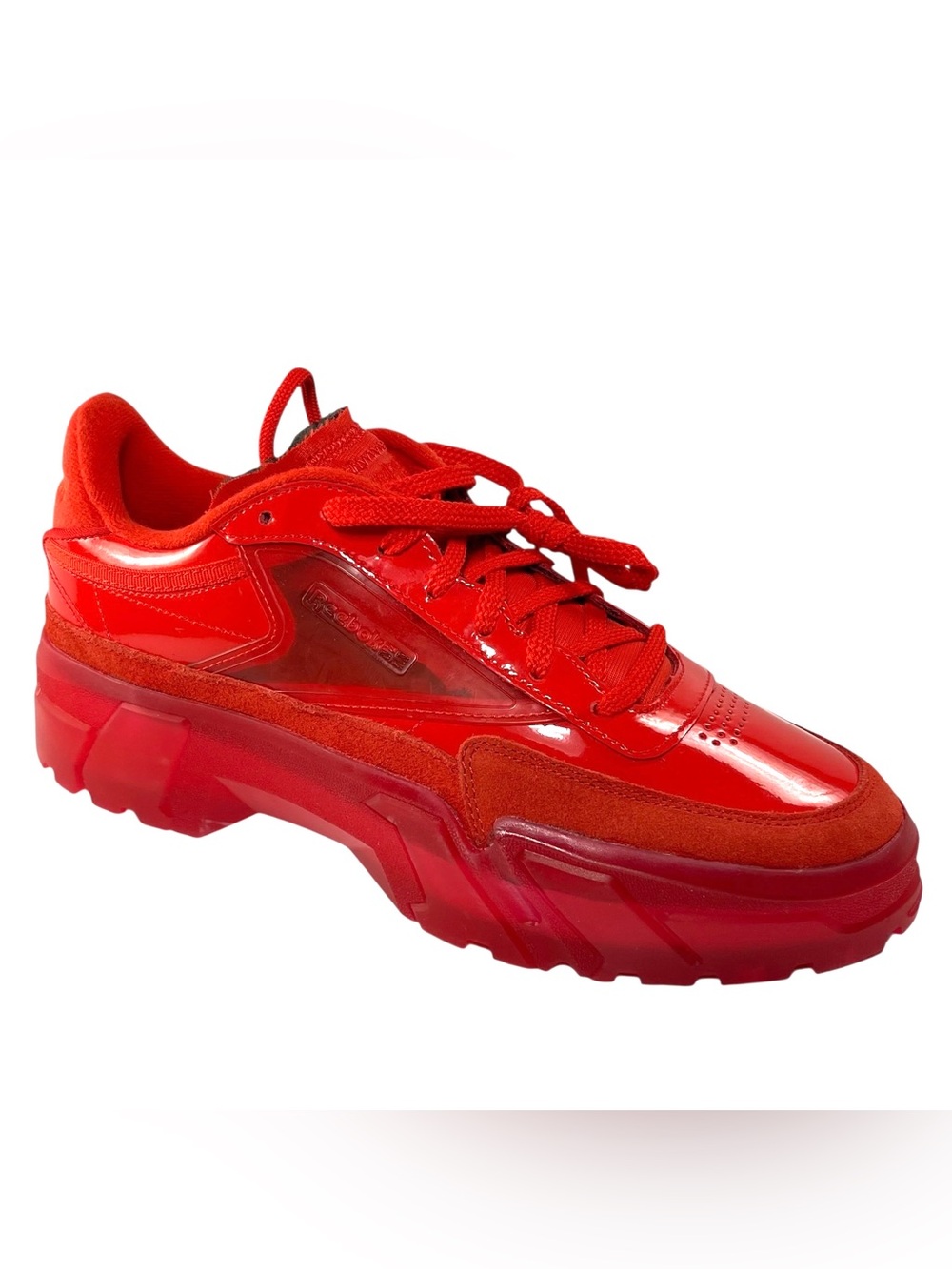 CARDI B REEBOK CLUB C Red Clear Sneakers Womens US 11 New